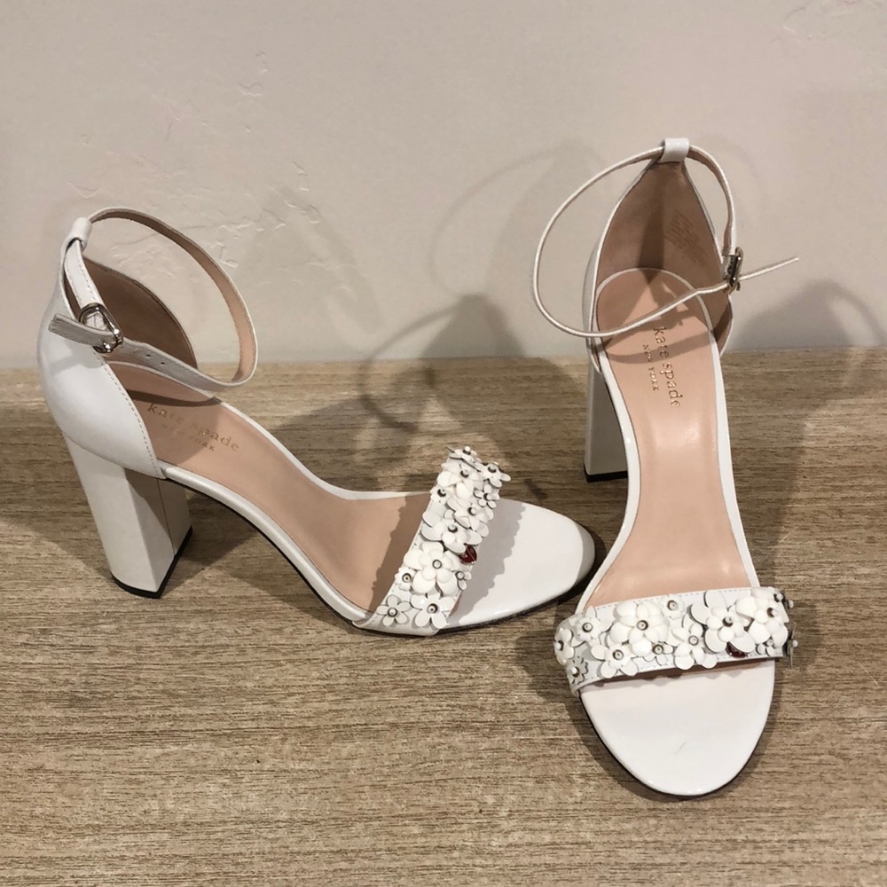 White patent Kate Spade heels